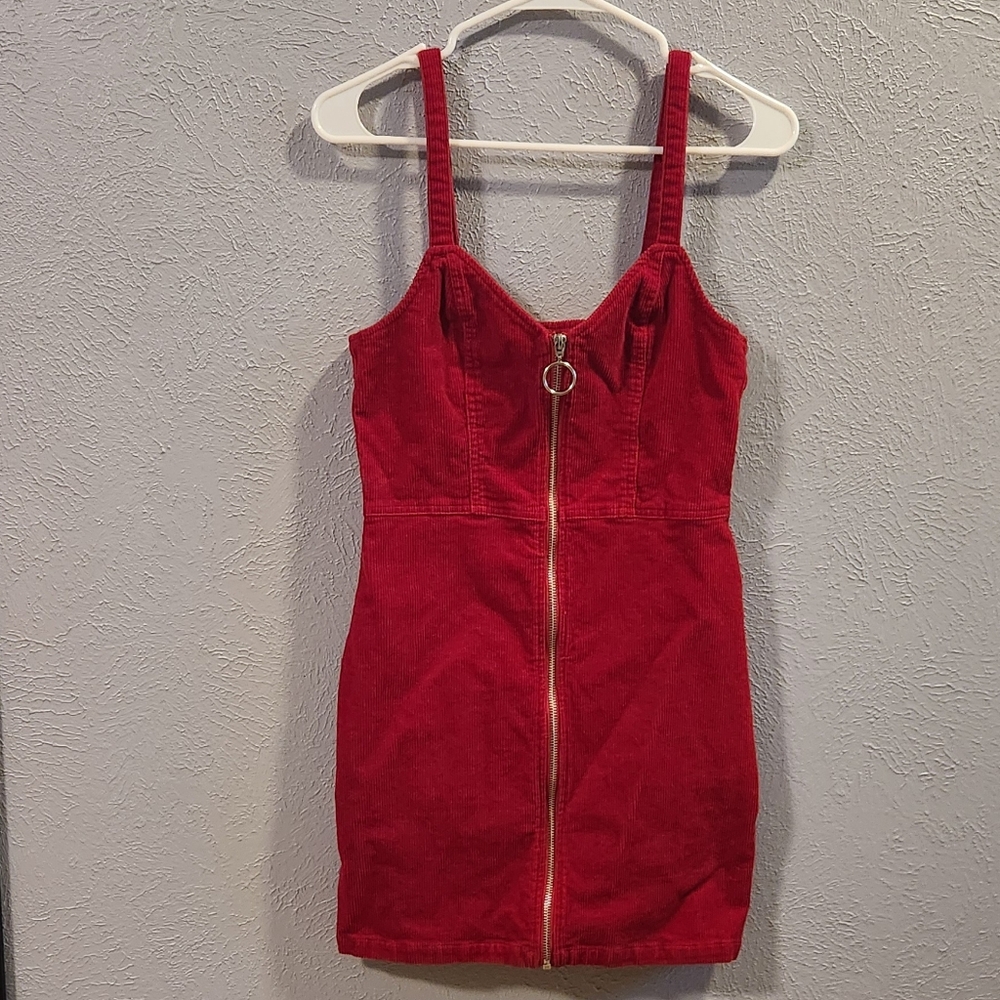 H&M Red Zip-Front Mini Dress - Picture 2 of 4